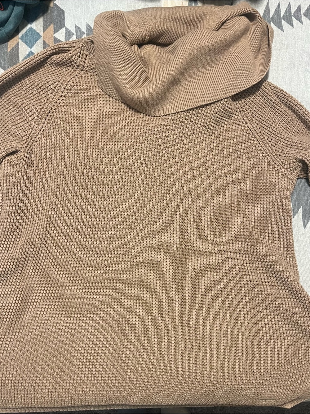 MICHAEL Michael Kors Camel Turtleneck Waffle-Knit Sweater